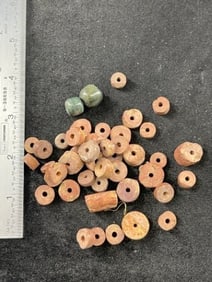 Group of Pottery Beads, etc Indian Artifact Arrowhead