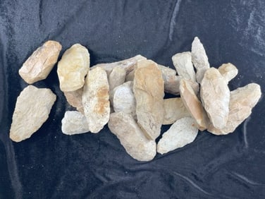 Cache of 25 Chipped Blades, Celts, Axes, etc Indian Artifact Arrowhead