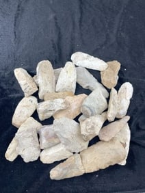 Cache of 25 Chipped Blades, Celts, Axes, etc Indian Artifact Arrowhead