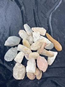 Cache of 25 Chipped Blades, Celts, Axes, etc Indian Artifact Arrowhead