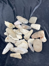 Cache of 25 Chipped Blades, Celts, Axes, etc Indian Artifact Arrowhead