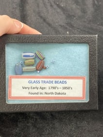Glass Trade Beads Riker Frame Included