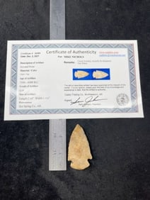 Dovetail with Sam Johnson COA Indian Artifact Arrowhead