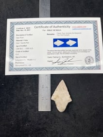 Gary Point with Sam Johnson COA Indian Artifact Arrowhead