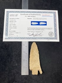 Calcasieu Point with Sam Johnson COA Indian Artifact Arrowhead