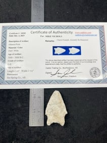 Johnson Point with Sam Johnson COA Indian Artifact Arrowhead