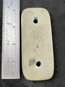 Green Slate Two Hole Gorget from Cumberland County, Kentucky Indian Artifact Arrowhead
