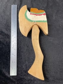 Wooden Axe Indian Artifact Arrowhead