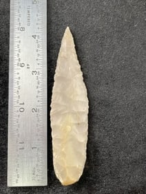 Angostura Knife with wicked serration, ground base ex - Delk Collection Indian Artifact Arrowhead
