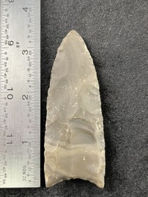 Clovis Paleo Point Large, Dark Brown Edwards Plateau Flint from Howard County, Texas. Ex - Delk