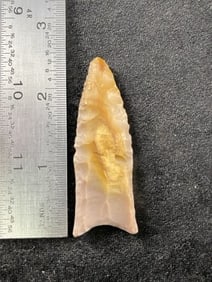 Golondrina Paleo Point lavender and gold chert from Wilson County Sand Pit, Texas. Ex - Delk