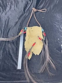Leather Native American Possibles Bag Indian Artifact Arrowhead