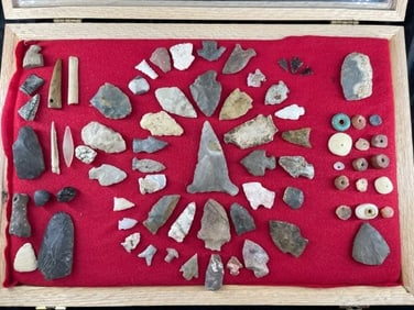 Group of Arrow Points frame NOT included  Indian Artifact Arrowhead