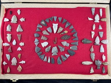 Group of Arrow Points frame NOT included Indian Artifact Arrowhead