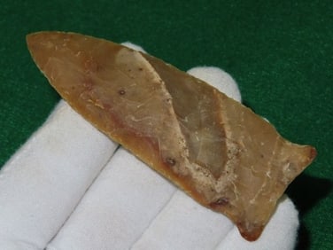 3 & 7/8" Greenbrier Dalton great color Indian Artifact Arrowhead