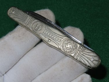 3 & 5/8" German SS Pocket Knife Indian Artifact Arrowhead