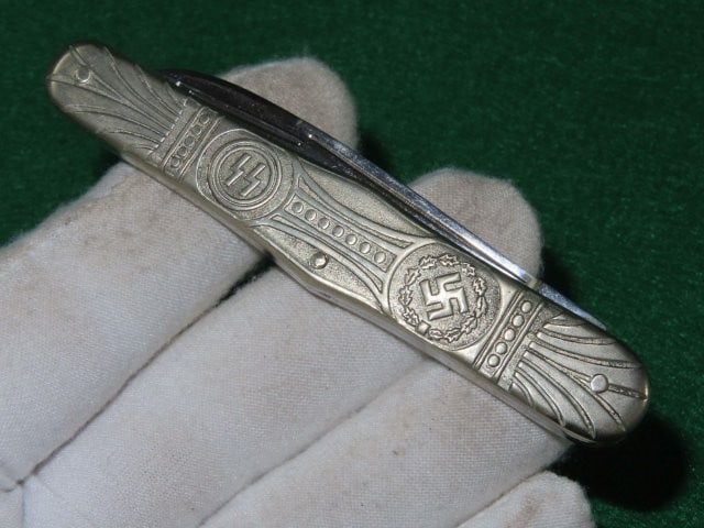 3 & 5/8" German SS Pocket Knife Indian Artifact Arrowhead (1 of 5)