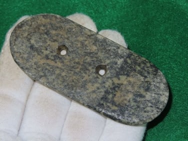 3 & 3/4" Hardstone Gorget Indian Artifact Arrowhead