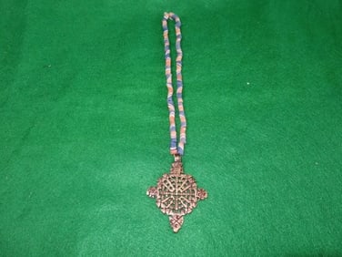 12" Necklace with Cross Indian Artifact Arrowhead