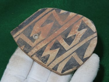 3 & 7/8" Anazazi Painted Pendant Indian Artifact Arrowhead