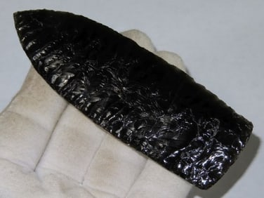 5" Obsidian Blade Indian Artifact Arrowhead