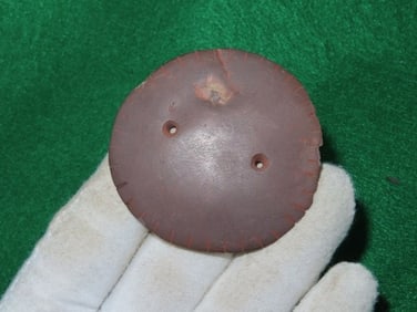 2 & 1/4" Round Tally Marked Drilled Gorget Indian Artifact Arrowhead
