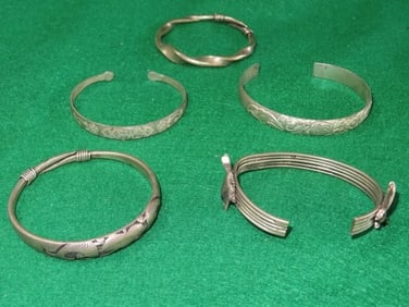 Ornate Designed Asian Bracelets Indian Artifact Arrowhead