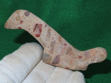 4 & 3/8" puddingstone Birdstone Indian Artifact Arrowhead