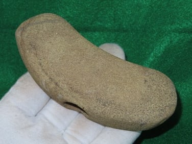 5" Hardstone Crescent Bannerstone Indian Artifact Arrowhead