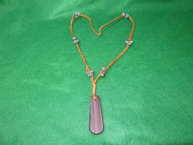 12" Slate Pendant Necklace ex - Kovack Collection Indian Artifact Arrowhead