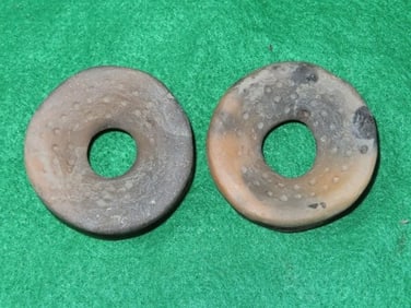 2" Round Ear Spool Indian Artifact Arrowhead