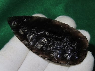 3 & 5/8" Obsidian Blade Indian Artifact Arrowhead