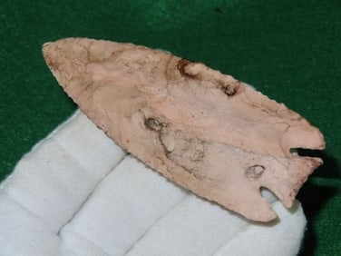 4 & 3/16" Kirk Corner Notch ex - Kovack Collection Indian Artifact Arrowhead
