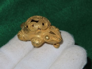 1 & 7/8" Pre-Columbian Gold Piece from Columbia UNKNOWN MATERIAL Indian Artifact Arrowhead