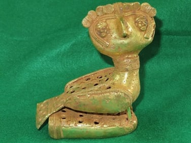 5 & 3/4" Pre-Columbian Gold Effigy UNKNOWN MATERIAL Indian Artifact Arrowhead
