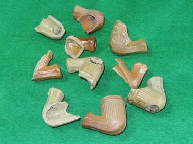 Lot of Clay broken Historic Pipes made in Ohio Indian Artifact Arrowhead