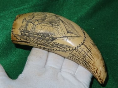 6 & 5/8" Resin Scrimshaw Indian Artifact Arrowhead