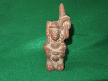 5 & 1/2" Pre-Columbian Pottery Idol Indian Artifact Arrowhead
