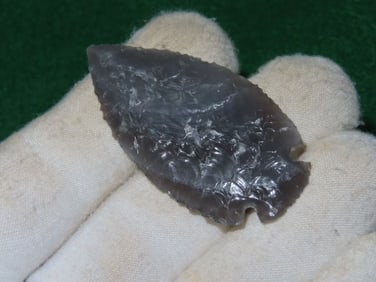 2 & 3/16" Obsidian Point Indian Artifact Arrowhead