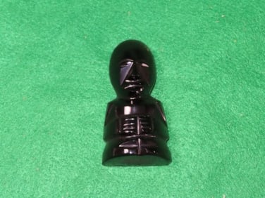 3 & 1/2" Black Onix Pre-Columbian Idol Indian Artifact Arrowhead