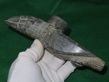 9 & 1/2" Steatite Bird Point Indian Artifact Arrowhead