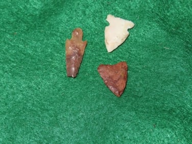 lot of 3 Minature Bird Points Indian Artifact Arrowhead