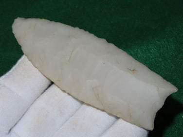 4 & 1/4" Transluscent Clovis Indian Artifact Arrowhead