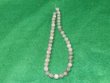 12" Strand of Jade Beads Indian Artifact Arrowhead