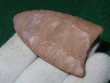 2 & 1/2" Fluted Redstone rare Indian Artifact Arrowhead