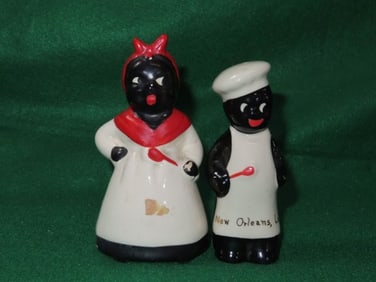 5" Antique Salt & pepper shakers