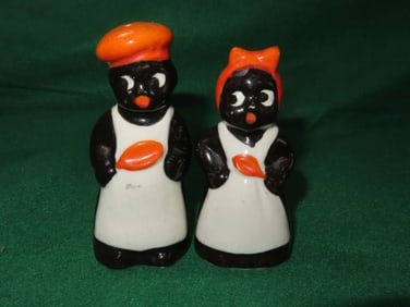 5" Antique Salt & pepper shakers