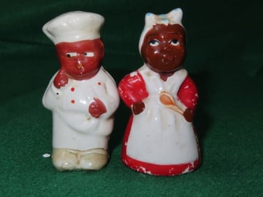 3" Antique Salt & Pepper Shakers