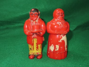 5" Antique Salt & pepper shakers