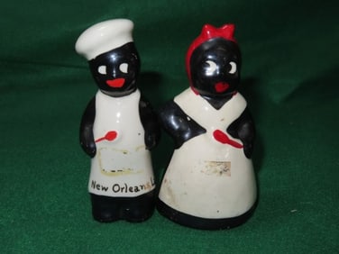 5" Antique Salt & pepper shakers